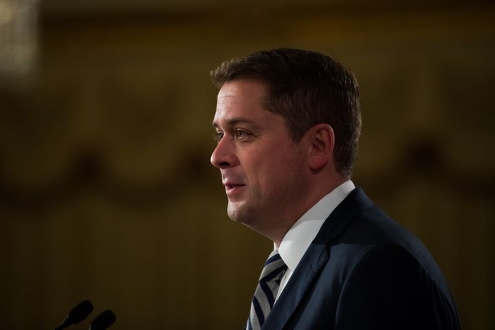Conservative Leader Andrew Scheer speaks about his economic vision at an event hosted by the Canadian Club of Vancouver in Vancouver on May 24, 2019.
