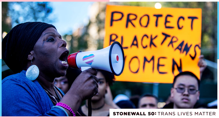 Transgender rights activists protest the recent killings of three transgender women, Muhlaysia Booker, Claire Legato, and Michelle Washington, during a rally at Washington Square Park in New York, U.S., May 24, 2019.