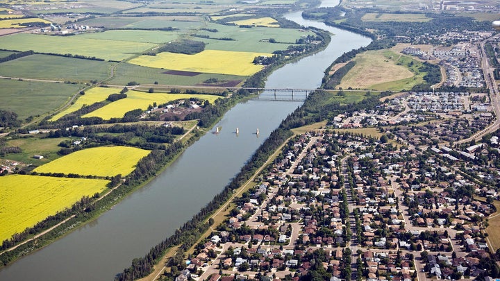 Aerial view of Fort Saskatchewan, Alta.