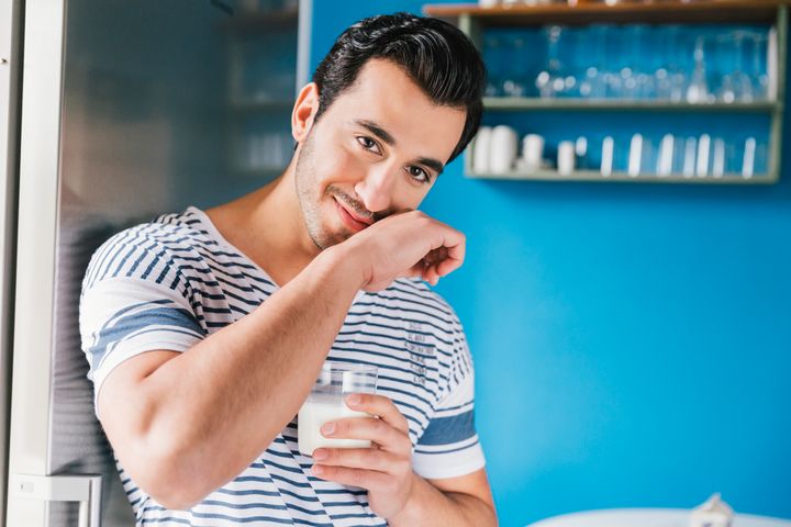 A lot of men think drinking breast milk will help them bulk up. (Disclaimer: the man in this stock image probably isn't drinking breast milk)