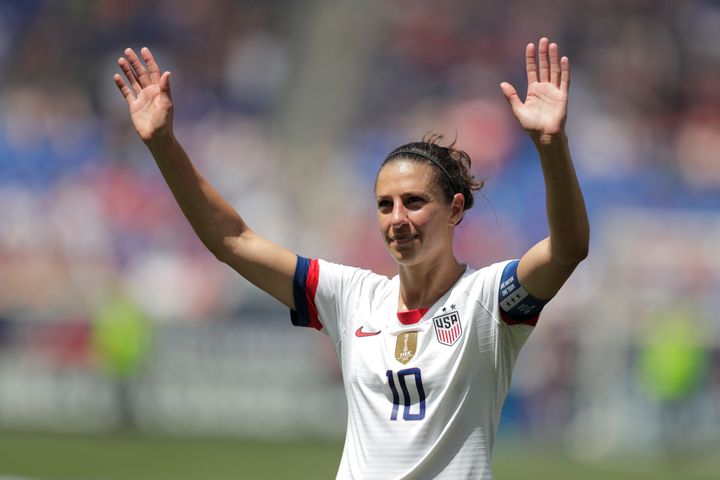 Carli Lloyd, a midfielder on the U.S. women's national team. She got a hat trick in the 2015 World Cup, including a goal scored from the midfield. Bonkers.