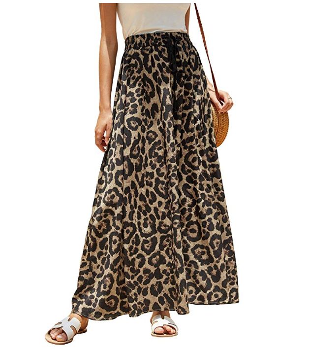 flowy leopard print skirt
