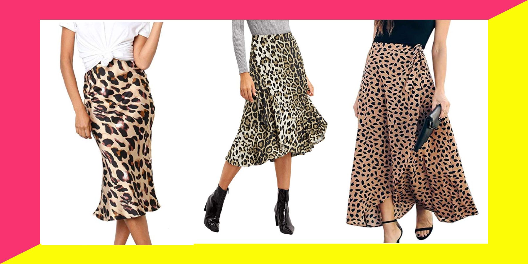 designer leopard print midi skirt