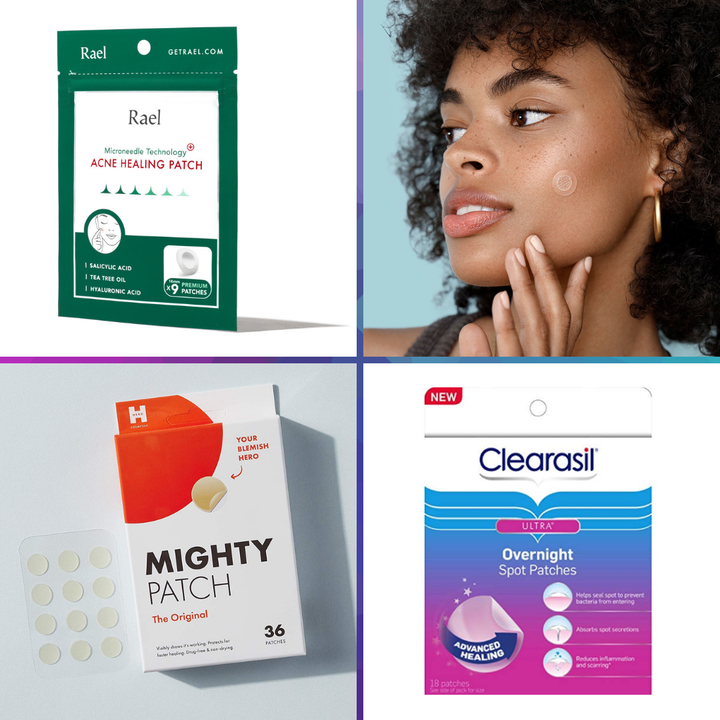 Might Patch Original, $11.88 for 36 patches; Rael Acne Healing Patch, $11.99 for 9 patches; Zitsticka Killa Kit, $29 for 8 patches and 8 cleaning swabs; Clearsil Overnight Spot Patches, $10.08 for 18 patches. 