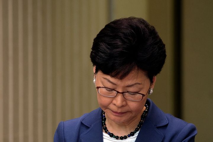 Hong Kong chief executive Carrie Lam during a news conference about the bill on June 10.