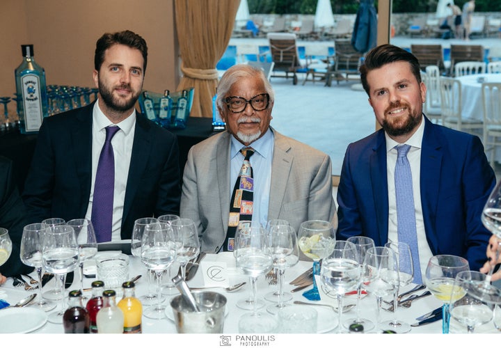 Γιάννης Γεωργακάκης CEO ECALI S.A., Mr. Arun Gandhi, Honorable Guest and Main Stage Speaker at TEDxAthens, Δημήτρης Καλαβρός – Γουσίου, Ιδρυτής και Curator TEDxAthens