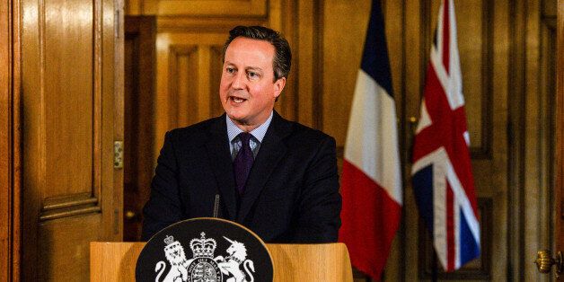 Prime Minister David Cameron speaks in the State Dining Room of 10 Downing Street, London after chairing an emergency Cobra meeting in the wake of a series of coordinated terrorist attacks in Paris on Friday night, which left at least 127 people dead and over 200 injured.