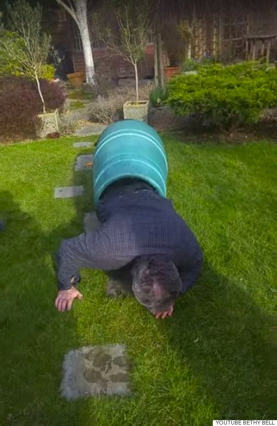 man trapped in compost bin in hilarious video huffpost uk