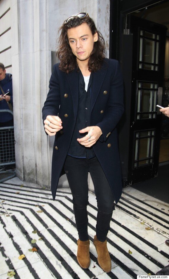 harry styles long coat