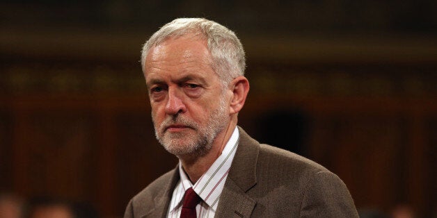 Britain's Labour leader Jeremy Corbyn arrives to listen to China's President, Xi Jinping address members of parliament and peers in Parliament's Royal Gallery, in London, Tuesday, Oct. 20, 2015. (Dan Kitwood/Pool Photo via AP)