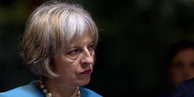 VALLETTA, MALTA - NOVEMBER 11: British Home Secretary Theresa May receives a tour of HMS Bulwark during the Valletta Summit on migration on November 11, 2015 in Valletta, Malta. The Summit will bring together representatives from the European Union and African countries to address the challenges and opportunities of the largest migration of people to Europe since World War II. (Photo by Ben Pruchnie/Getty Images)