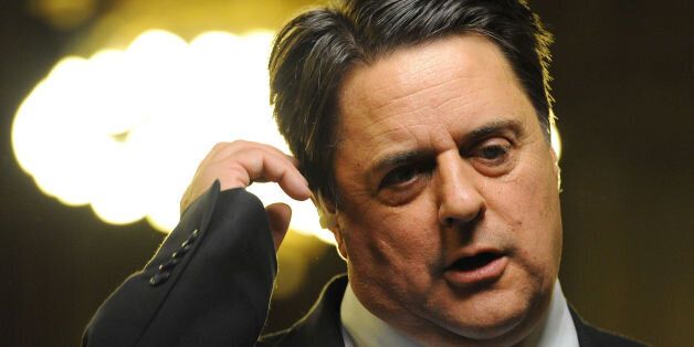 Leader of the BNP Nick Griffin after losing his seat during the European Parliamentary elections count at Manchester Town Hall, Manchester.