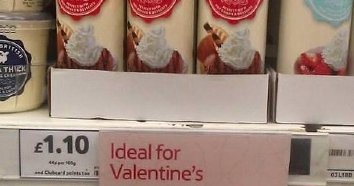 Cheeky Tesco Sign Tells Customers Whipped Cream Is 'Ideal For Valentine