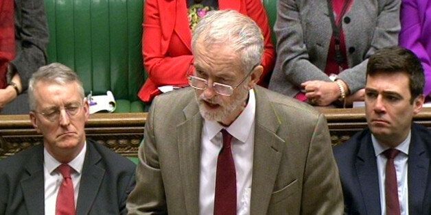 Labour leader Jeremy Corbyn speaking about the Paris attacks in the House of Commons, London.