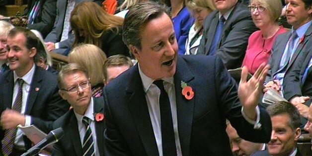 Prime Minister David Cameron speaks during Prime Minister's Questions in the House of Commons, London.