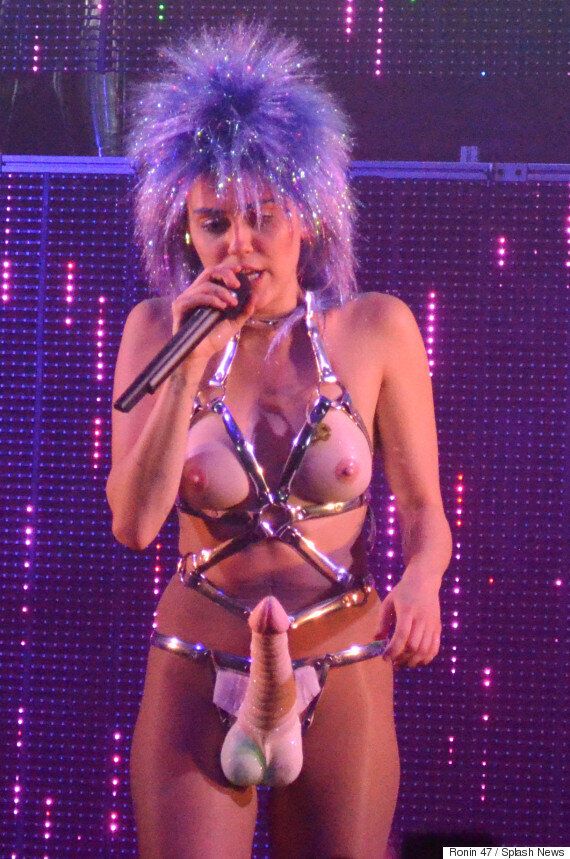 Miley Cyrus Big Tits - Miley Cyrus Dons Fake Boobs And A Strap-On Penis As She Kicks Off 'Dead  Petz' Tour (NSFW PICS) | HuffPost UK Entertainment