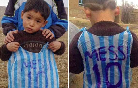 Lionel Messi meets 'plastic shirt' boy Murtaza Ahmadi