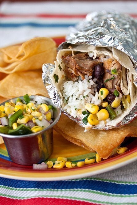 Carnitas Burritos With Poblano-Corn Salsa