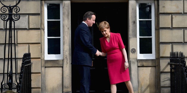 British Prime Minster David Cameron meets with Scottish First Minister and leader of the SNP Nicola Sturgeon in May