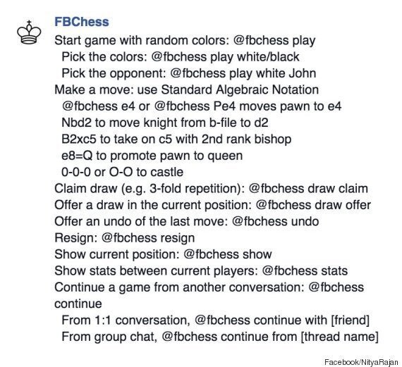 You Can Play Chess in a Hidden Facebook Chat Game