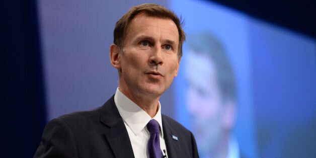 Health Secretary Jeremy Hunt addresses the Conservative Party conference at Manchester Central.