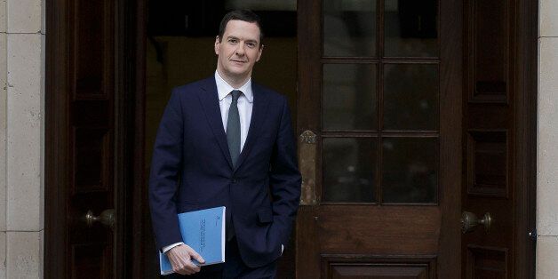 Chancellor of the Exchequer George Osborne leaves the Treasury in London for the House of Commons, where he will deliver his joint Autumn Statement and Spending Review.