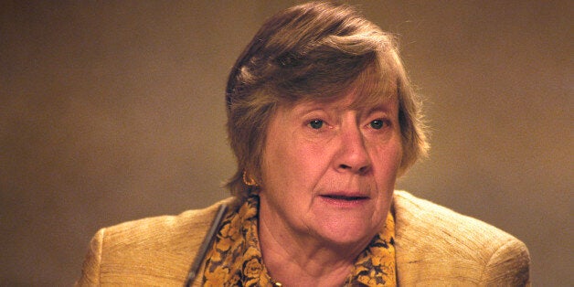 Liberal Democrat Baroness Williams speaking at a Westminster news conference where she spearheaded an appeal by her party to women voters throughout the country.