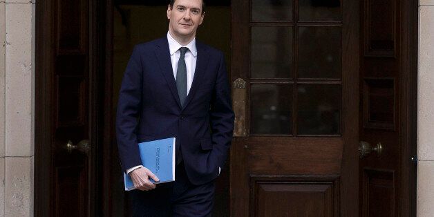 Chancellor of the Exchequer George Osborne leaves the Treasury for the House of Commons to deliver the his Autumn Statement and Spending Review