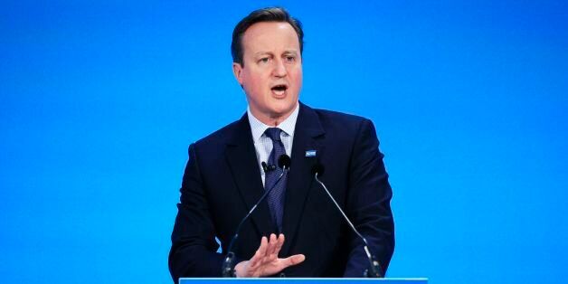 Prime Minister David Cameron speaks during a press conference at the 'Supporting Syria and the Region' conference at the Queen Elizabeth II Conference Centre in London.