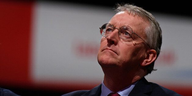 BRIGHTON, ENGLAND - SEPTEMBER 30: Shadow Foreign Secretary Hilary Benn listens to a speech on 'Stronger, Safer Communities' during the final day of the Labour Party Autumn Conference on September 30, 2015 in Brighton, England. On the final day of the four day annual Labour Party Conference delegates will debate an emergency motion on Syria and discuss matters relating to healthcare and education. (Photo by Ben Pruchnie/Getty Images)