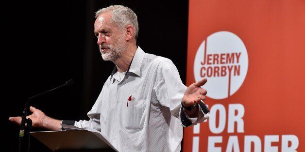 British Labour party leadership contender Jeremy Corbyn addresses a speech in west London, on August 17, 2015. Voting began Friday August 14, 2015, to elect the new leader of Britain's main opposition Labour party, with Jeremy Corbyn, a veteran socialist who would move the party significantly to the left, favourite to win. AFP PHOTO / BEN STANSALL (Photo credit should read BEN STANSALL/AFP/Getty Images)