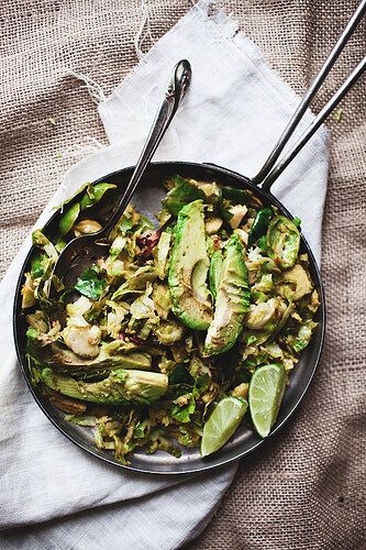 Brussels Sprouts With Bacon, Avocado And Lime