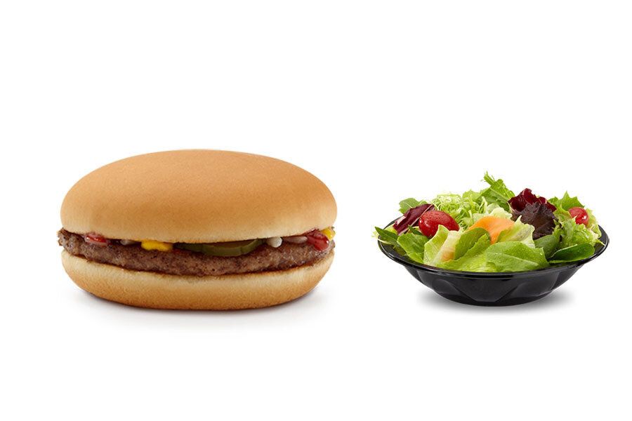 Regular Burger With A Side Salad