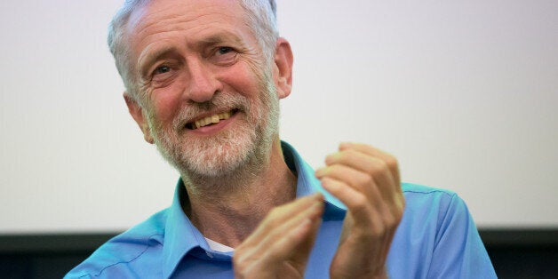 SOUTHAMPTON, ENGLAND - AUGUST 25: Labour Leadership Candidate Jeremy Corbyn applauds as he speaks at a rally for supporters at the Hilton at the Ageas Bowl on August 25, 2015 in Southampton, England. Jeremy Corbyn remains the bookiesà favourite to win the Labour leadership contest which will be announced on September 12 after the ballots close on September 10 (Photo by Matt Cardy/Getty Images)