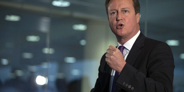 EDINBURGH, SCOTLAND - SEPTEMBER 10: Prime Minister David Cameron speaks during a visit to Scottish Widows offices in Edinburgh, where he made an impassioned plea to keep Scotland part of the union, saying he would be 'heartbroken' if the UK was torn apart on September 10, 2014 in Edinburgh, Scotland. The three UK party leaders are all campaigning in Scotland today showing their support for a 'No' vote in the independence referendum. (Photo by James Glossop - WPA Pool /Getty Images)