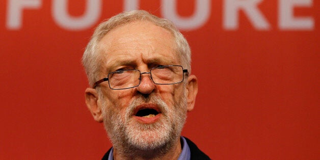 Jeremy Corbyn speaks on stage after he is announced as the new leader of The Labour Party during the Labour Party Leadership Conference in London, Saturday, Sept. 12, 2015. Corbyn will now lead Britain's main opposition party. (AP Photo/Kirsty Wigglesworth)