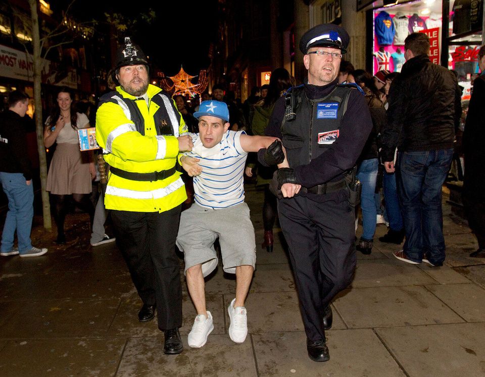 Lee Nelson gets restrained in Oxford Street