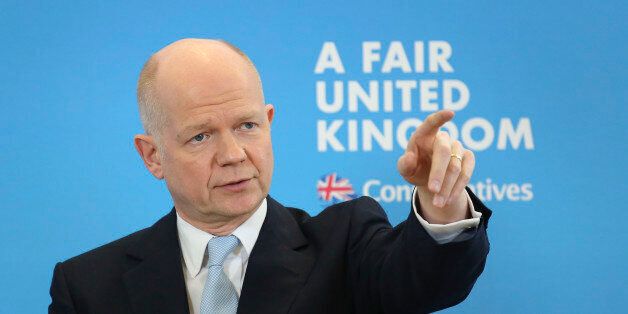 Leader of the House of Commons, William Hague during a speech about English votes for English laws at the Ideas Space in Westminster, London.