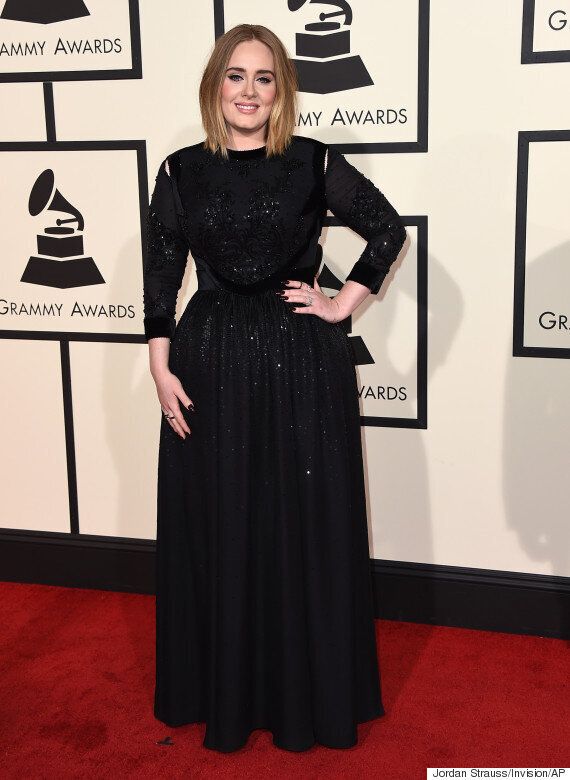 Grammy Awards 2016: Adele Keeps Things Classic In Black Sequin Gown ...