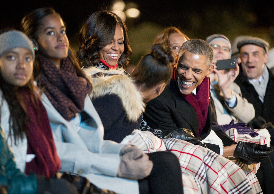 Malia, Sasha, Michelle, Barack