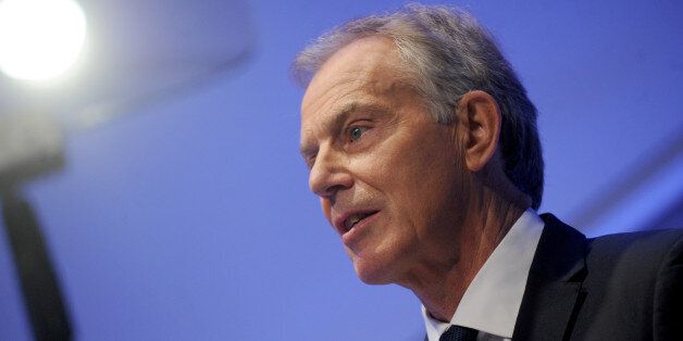 Tony Blair delivers a speech at the National September 11 Memorial Museum Auditorium in New York City, NY, USA, October 6, 2015. Blair said that while the essence of Islam is peaceful and compassionate, there is an ideology based on a perversion of Islam which threatens global security and that this ideology, as well as the violence which it often leads to, must be defeated. Photo by Dennis Van Tine/ABACAPRESS.COM