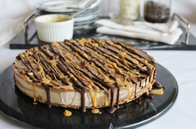 Vanilla Chocolate Chunk Cheesecake With Peanut Butter & Coconut