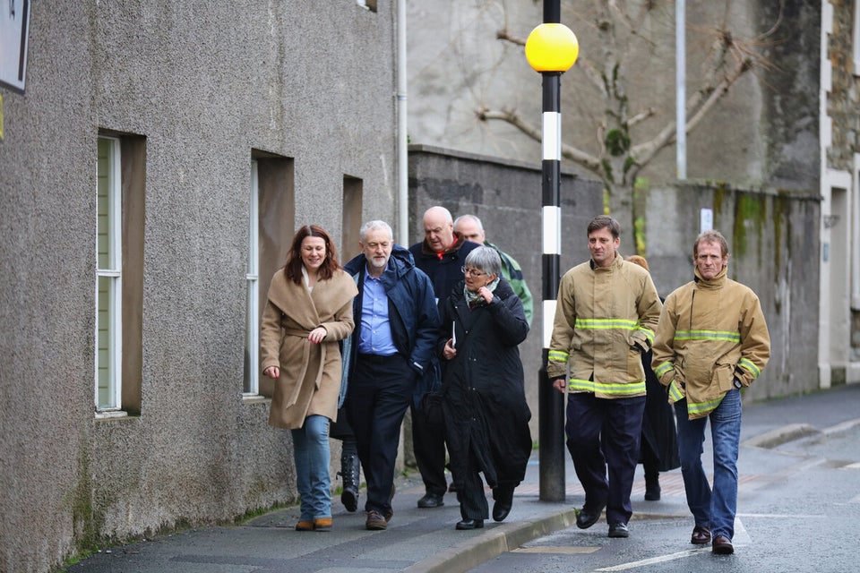 Jeremy Corbyn Visits Flood Sites In Cumbria