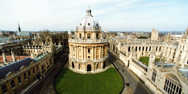 A view of (L-R) Brasenose College, the Radcliffe Camera (a library), the Codrington Library and All Souls' College in Oxford.