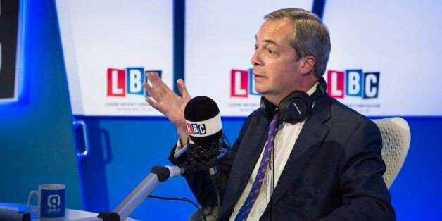 Ukip party leader Nigel Farage during 'Phone Farage', on Nick Ferrari at Breakfast on LBC, at their studios in Leicester Square, London.