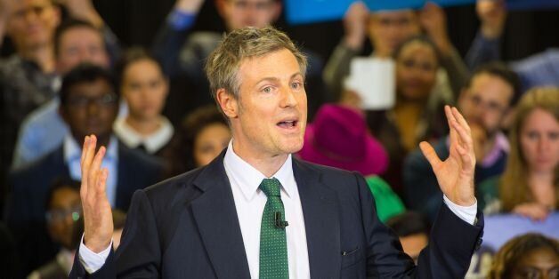 Conservative London Mayoral Candidate Zac Goldsmith speaks at a campaign event in Mill Hill, north London.