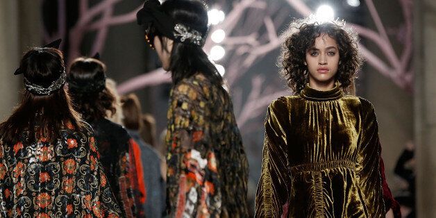 LONDON, ENGLAND - FEBRUARY 21: Models walk the runway at the Preen by Thornton Bregazzi show during London Fashion Week Autumn/Winter 2016/17 at TopShop Show Space on February 21, 2016 in London, England. (Photo by John Phillips/Getty Images)