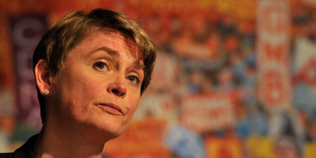 DUBLIN, IRELAND - JUNE 09: Labour leadership candidate Yvette Cooper on stage at the Labour leadership hustings in Citywest hotel on June 9, 2015 in Dublin, Ireland. A Labour Party leadership contest is underway following the party's disastrous election campaign, which subsequently led to leader Ed Miliband announcing his resignation. (Photo by Clodagh Kilcoyne/Getty Images)