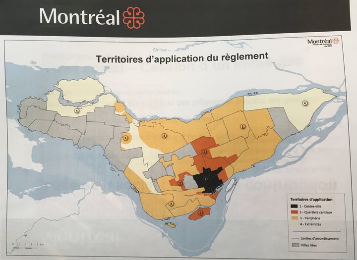 Carte des zones d'application du nouveau règlement.