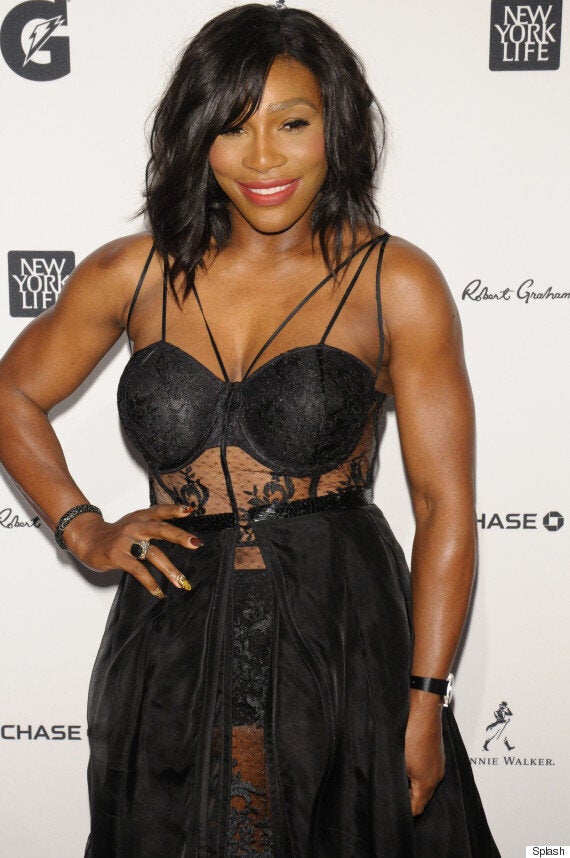 Serena williams in gold on sale dress